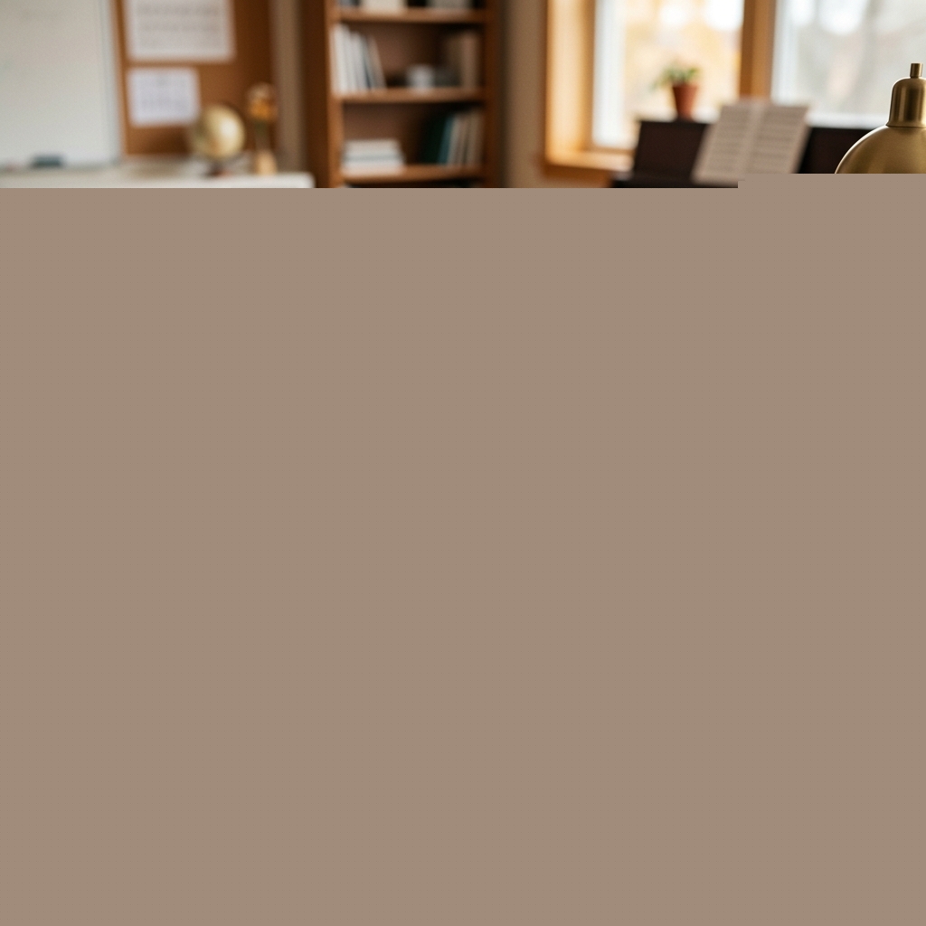 Nauczyciel cieszący się z nowoczesnego prezentu z kodem QR Spotify