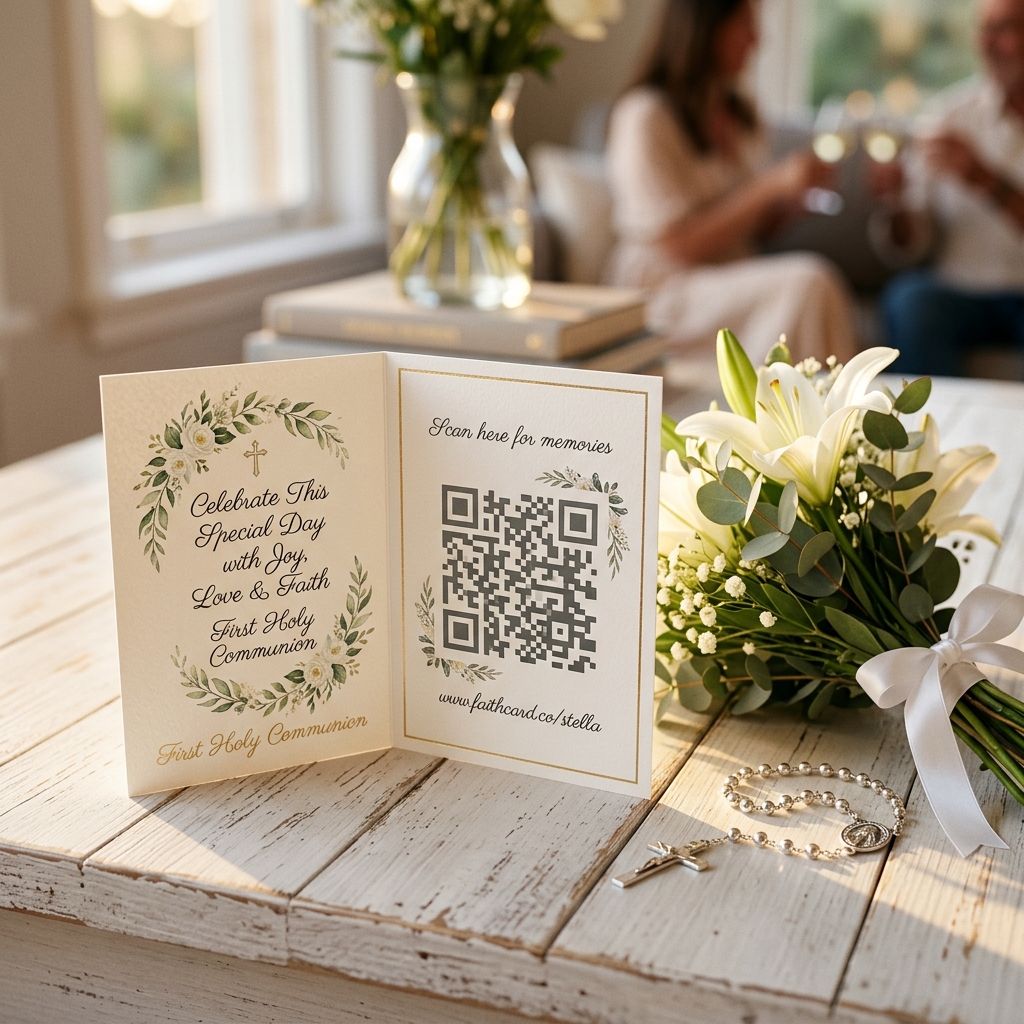 Personalizowana piosenka na komunię jako pamiątka z kodem QR